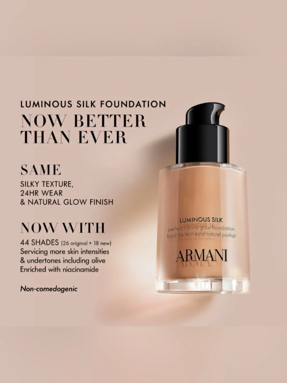 ARMANI BEAUTY Luminous Silk Natural Glow Blurring Liquid Foundation with 24 Hour